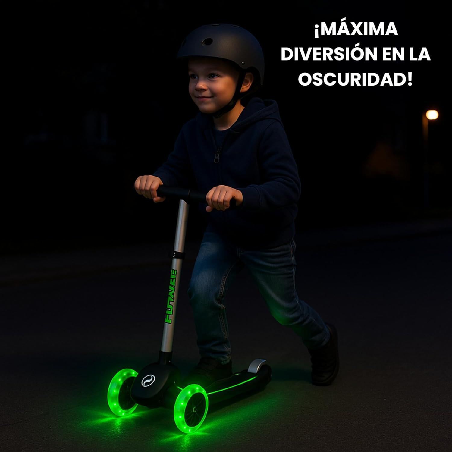 QPlay Patinete Niño Infantil 3 Ruedas Luminosas | Altura Regulable | Luces LED 6/6