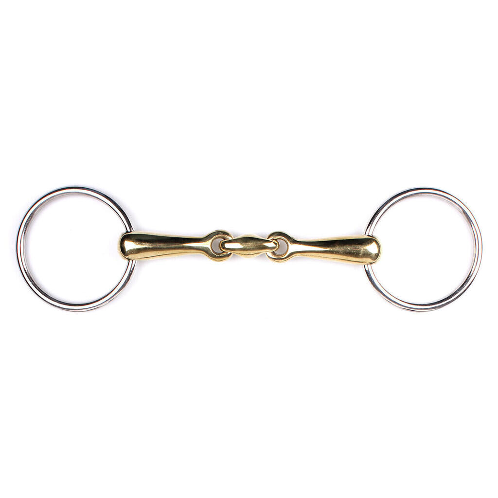Double break snaffle in maillechort argentan Q-essentials Argentan