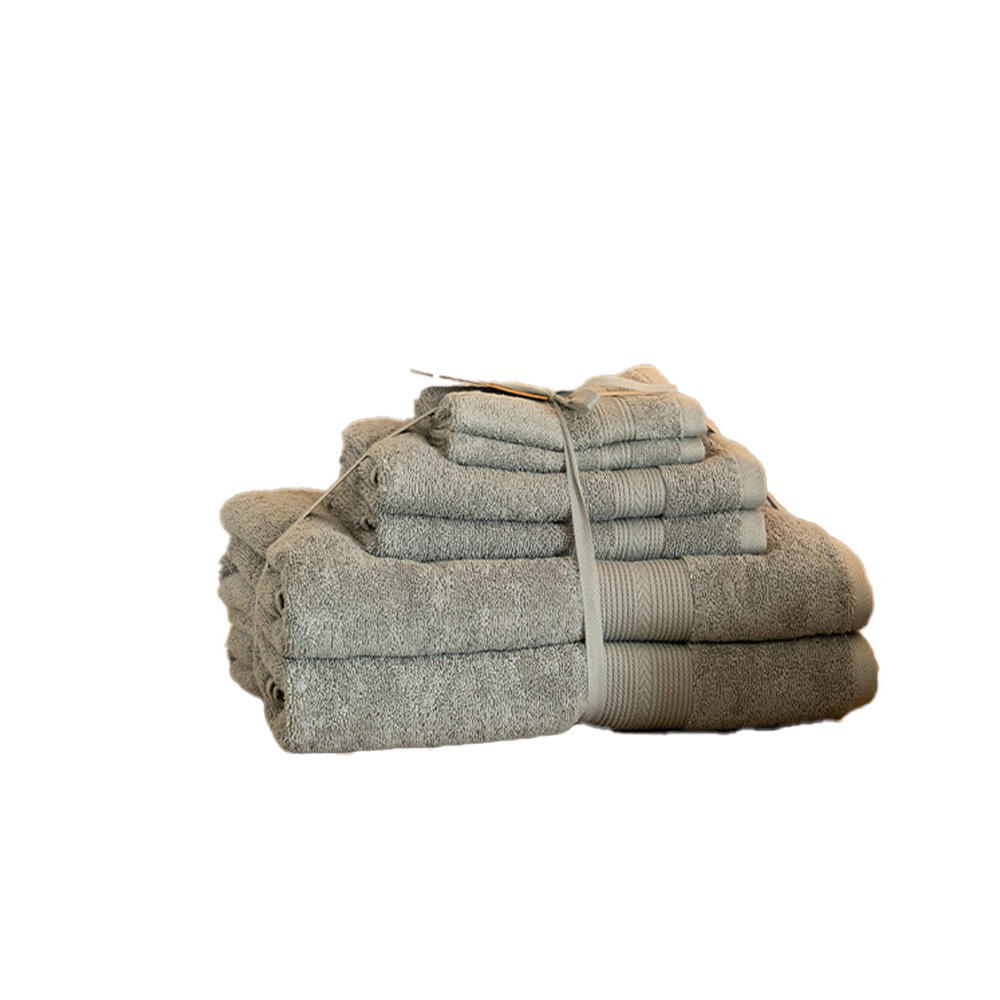Home Deluxe - Set De 6 Serviettes – Modèle Cuddle, Couleur Gris Clair - Serviette De Bain - Gris - Decathlon