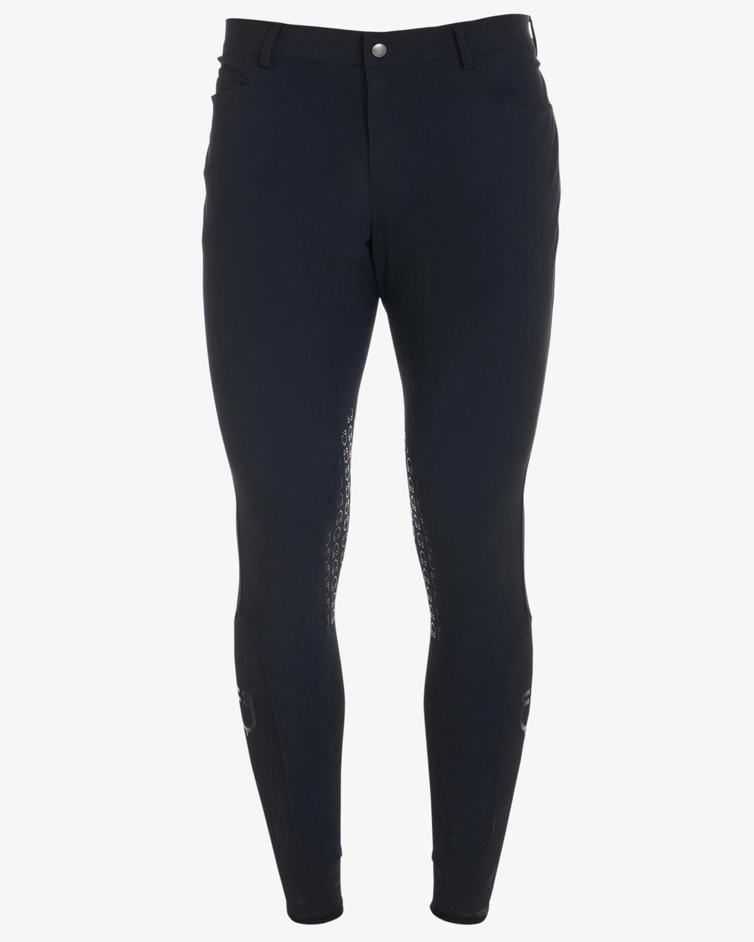 EQUESTRO Equestro Heren Slim Fit Zomer Rijbroek Knie Grip Zwart -