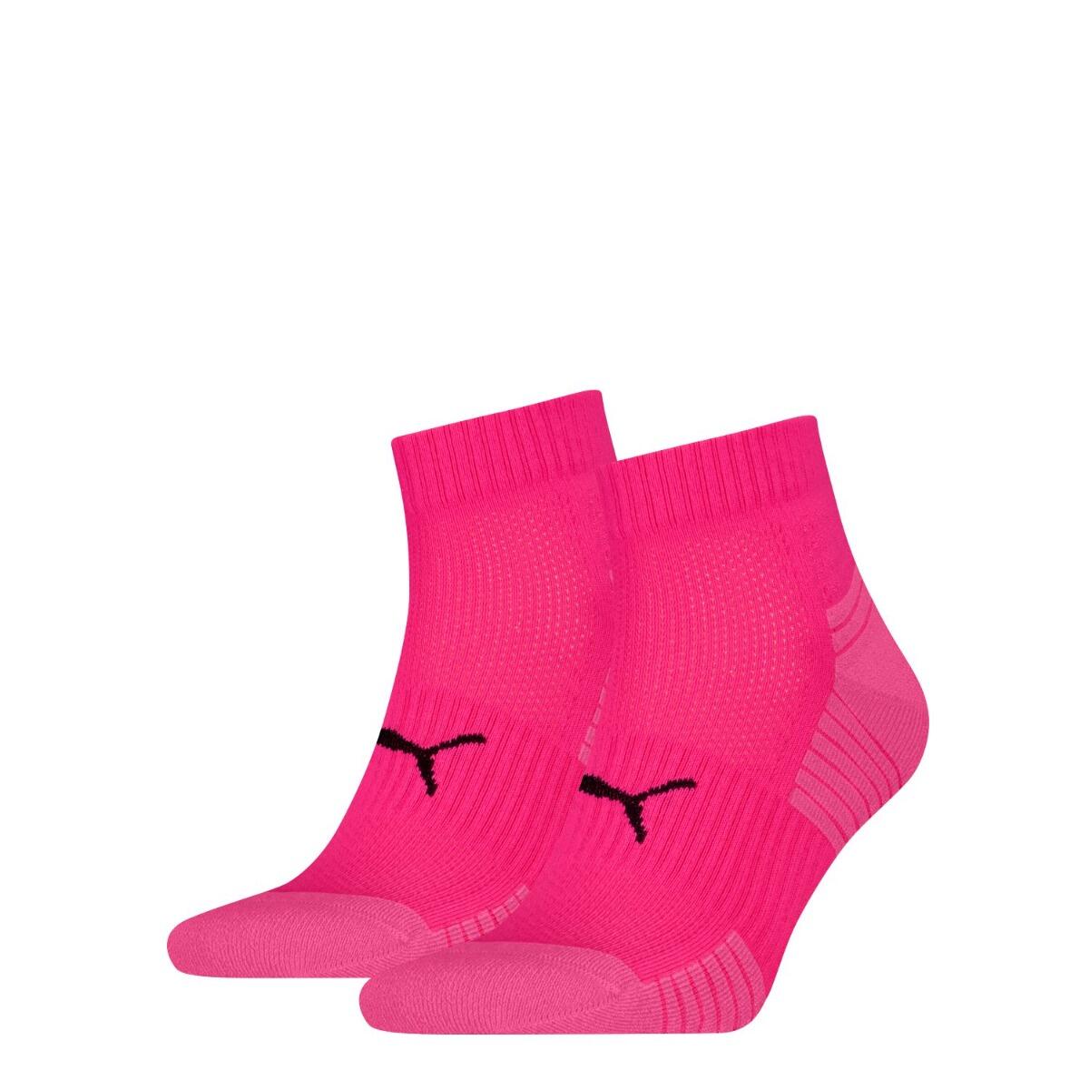 Puma Chaussettes de Sport Cushioned Quarters 2-paires Rose 1/2
