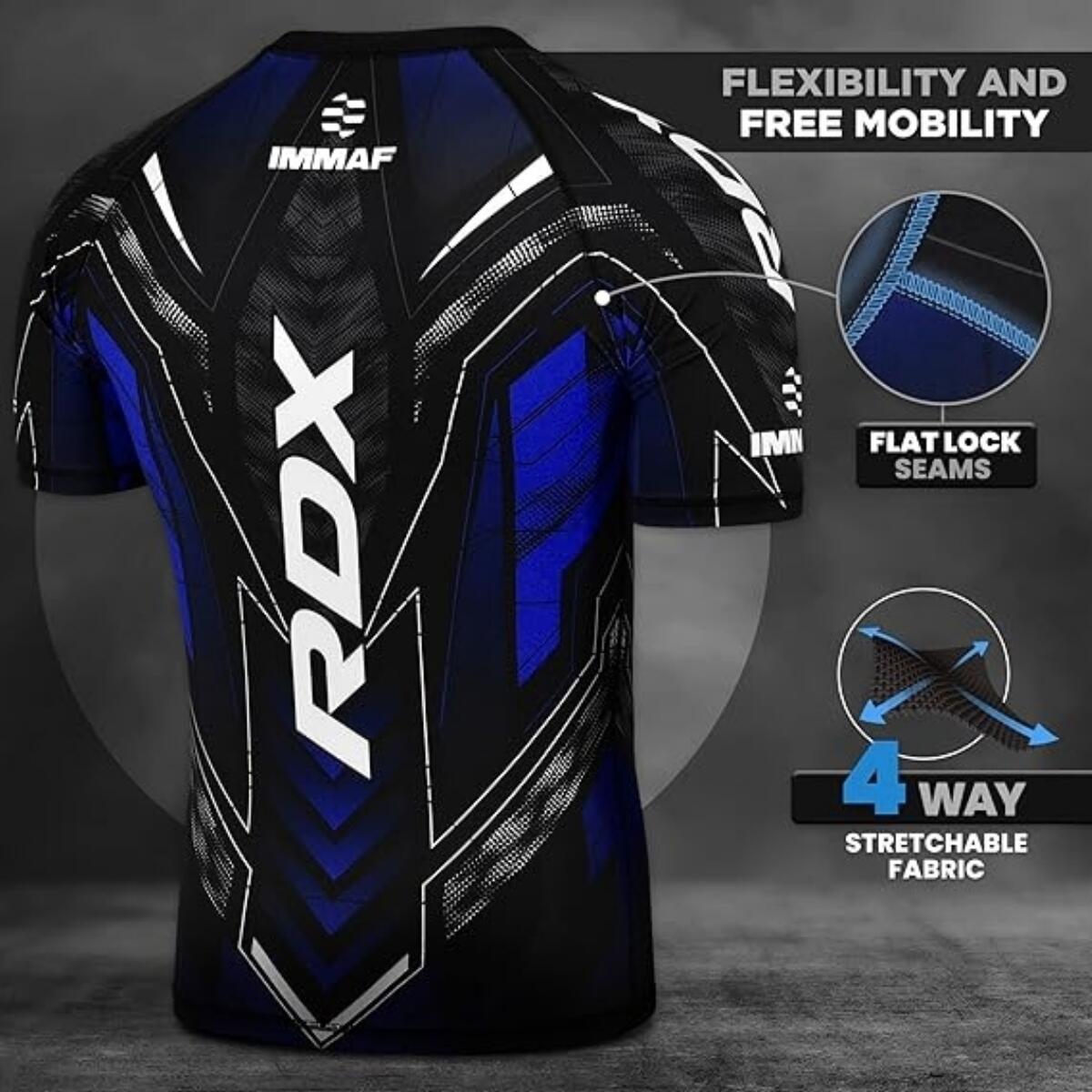 Rashguard a Compressione RDX IMMAF Blu XS 6/7