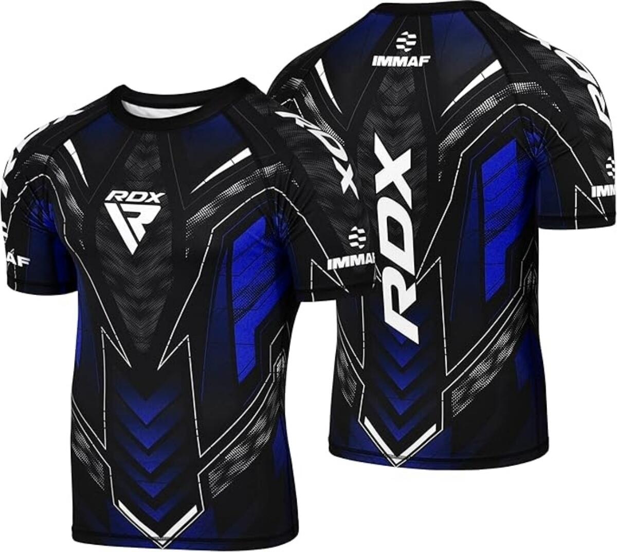Rashguard a Compressione RDX IMMAF Blu XS 3/7
