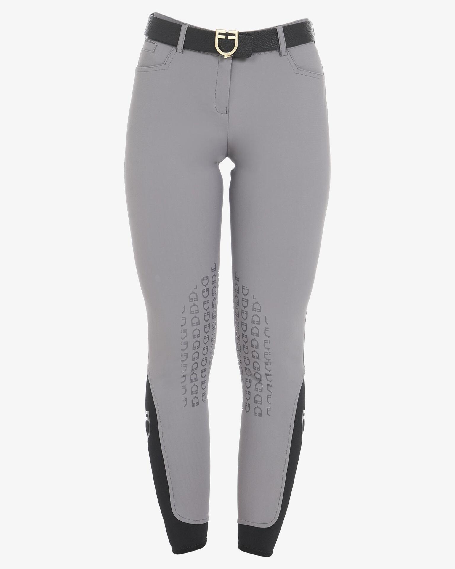 EQUESTRO Equestro Dames Zomer Rijbroek Zenda Knie Grip Grijs -