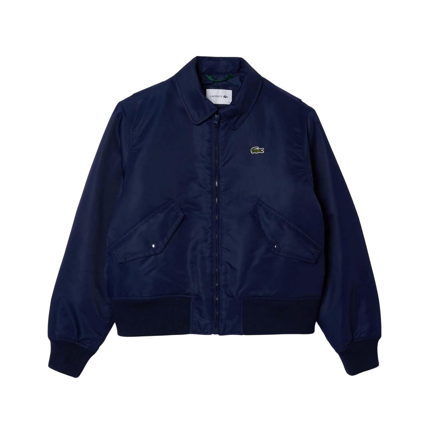 Womens/Ladies Embroidered Logo Oversized Bomber Jacket (Blue) 1/3