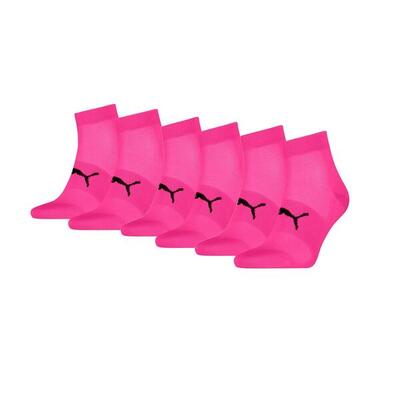 Puma sport quartersokken light 6-pack roze