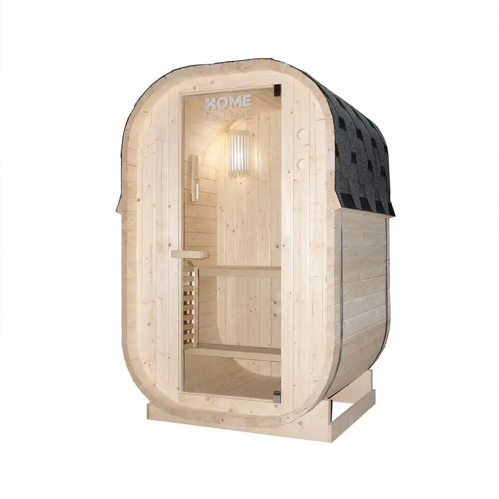 Outdoor Sauna CUBE S - Dimensions: approx. 194 cm x 120 cm