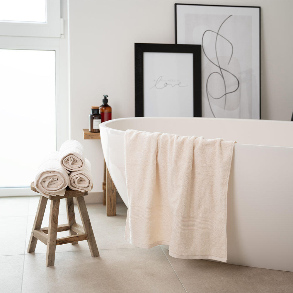 Home Deluxe - Set De 4 Serviettes – Modèle Soft, Couleur Beige - Serviette De Bain - Beige - Decathlon