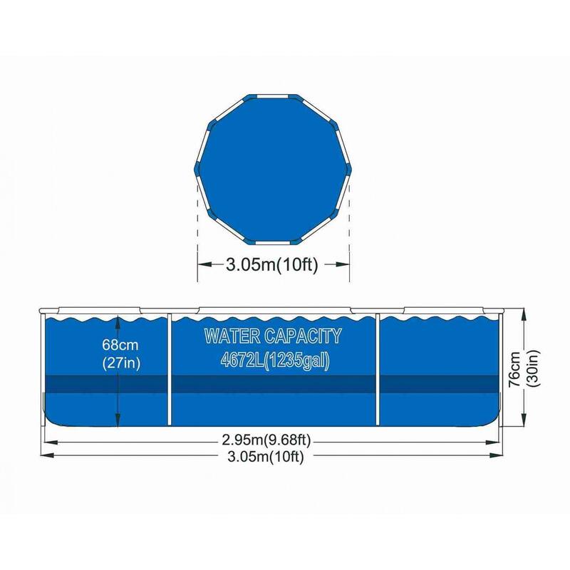 Piscina rotunda JILONG, model lemn maro "Fiber Fit", 4672 l