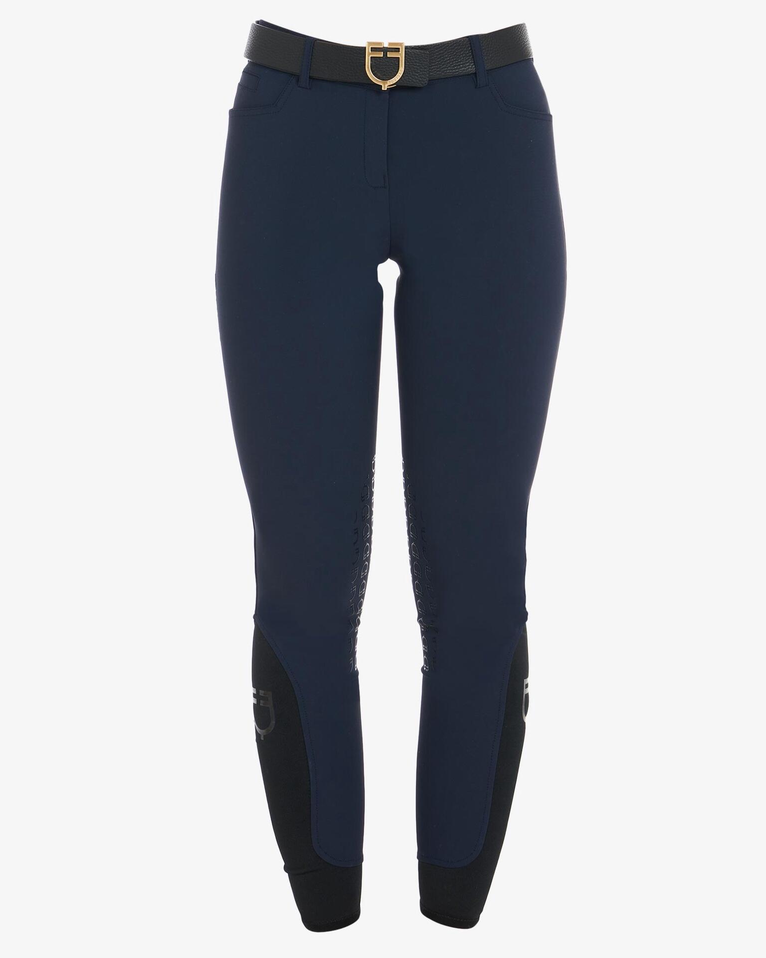 EQUESTRO Equestro Dames Zomer Rijbroek Zenda Knie Grip Blauw