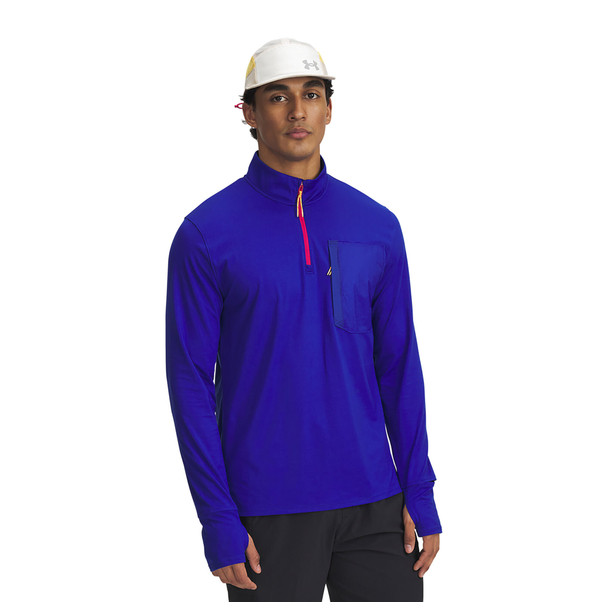 Heren Under Armour Trail Run hardloopshirt met kwartrits 4/4