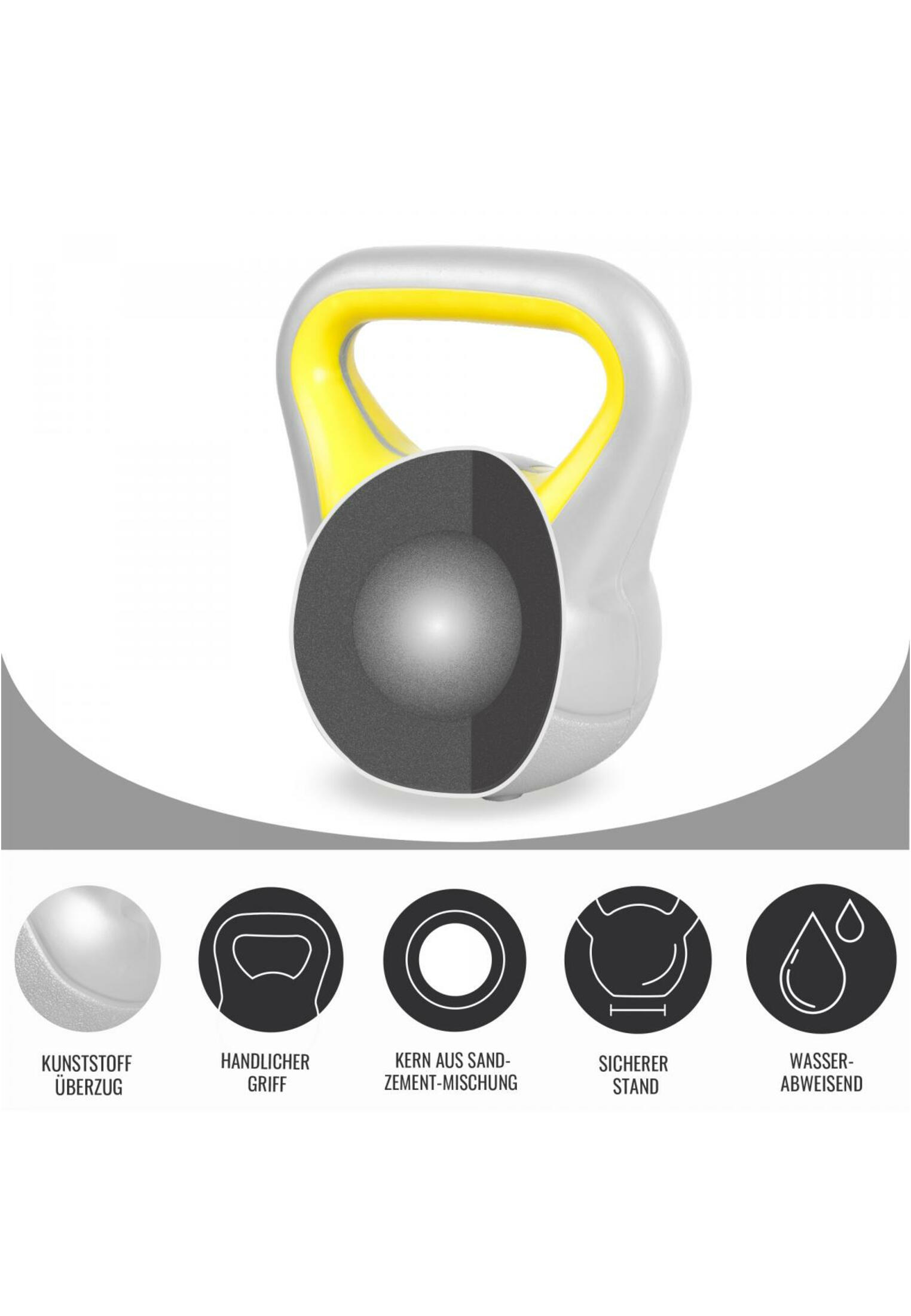 Kit Kettlebell Gorilla Sports Amarillo/Girs 2x4Kg 6/7