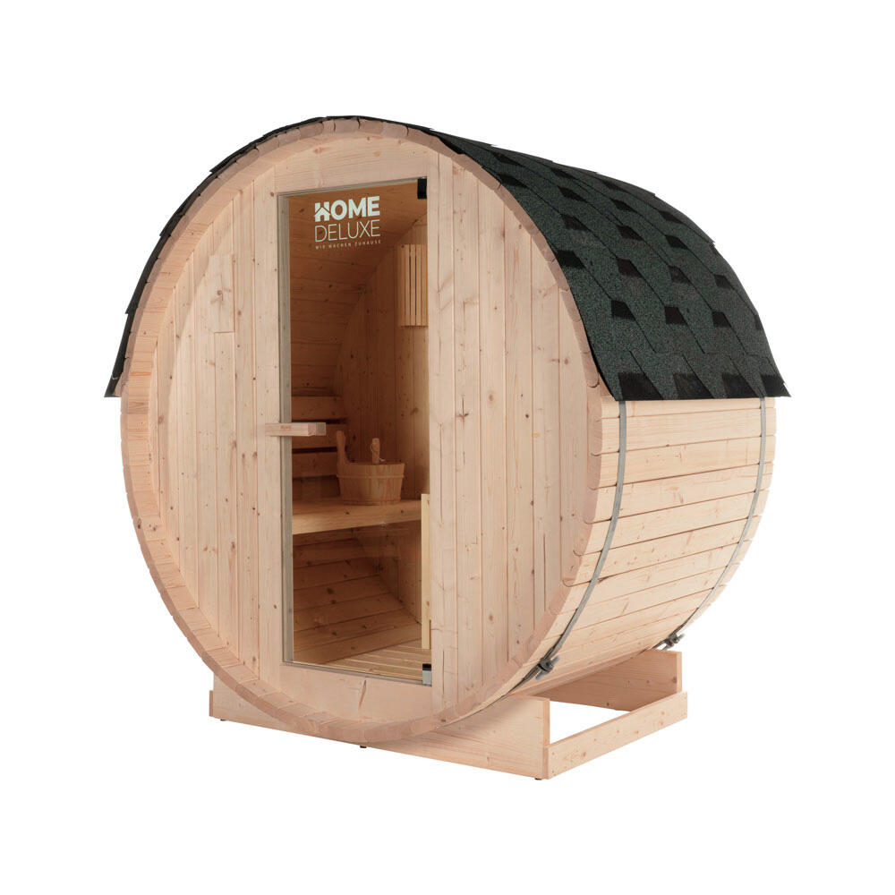 Home Deluxe - Sauna D'Extérieur À Tonneau – Modèle Lahti M - Sauna - Blanc|marron - 40 M - Decathlon