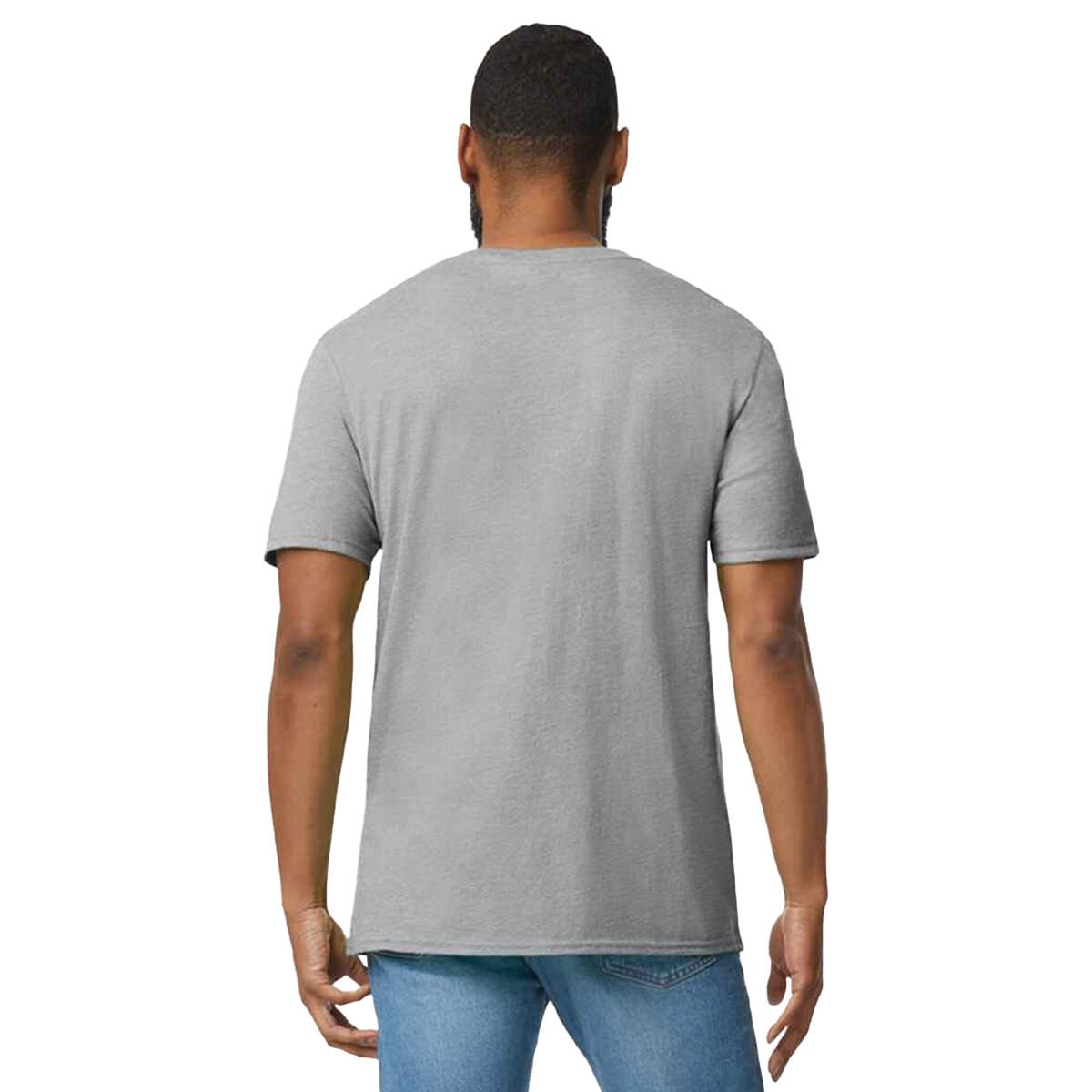 Mens Softstyle V Neck Classic TShirt (Sport Grey) 2/3