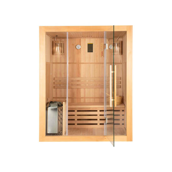 HOME DELUXE Traditionelle Sauna SKYLINE L - 150 x 120 cm für 3 Personen