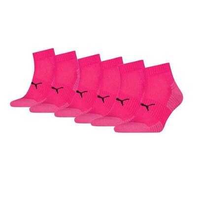 Puma sport cushioned quartersokken 6-pack roze