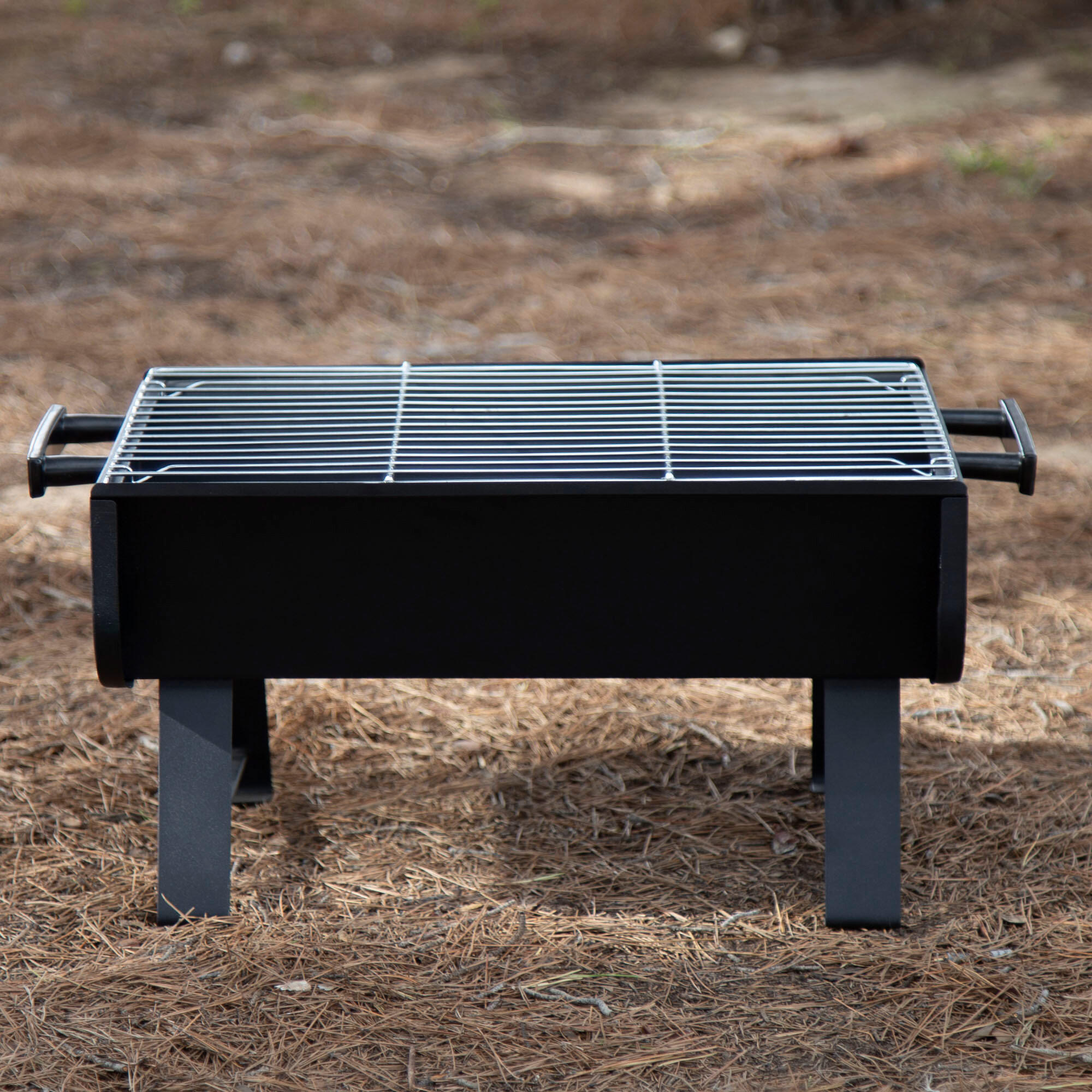 Aktive Barbecue portable au charbon de bois en acier 45x30x25 cm avec poignées 2/7
