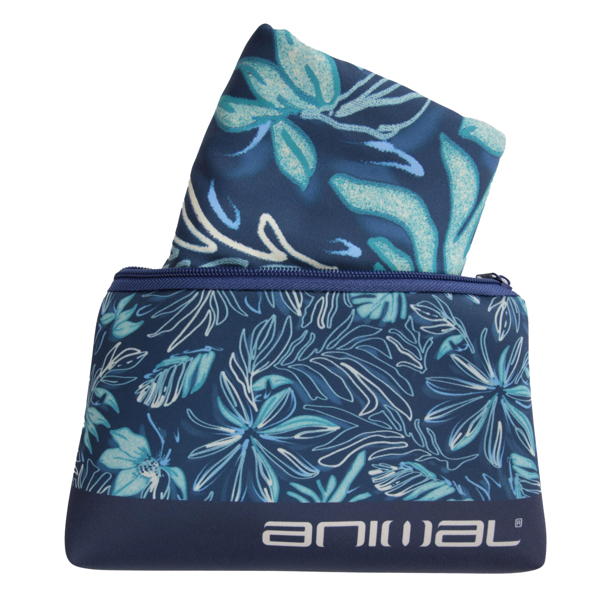 Motivo Floreale Neoprene Borsa Animal Blu 2/3