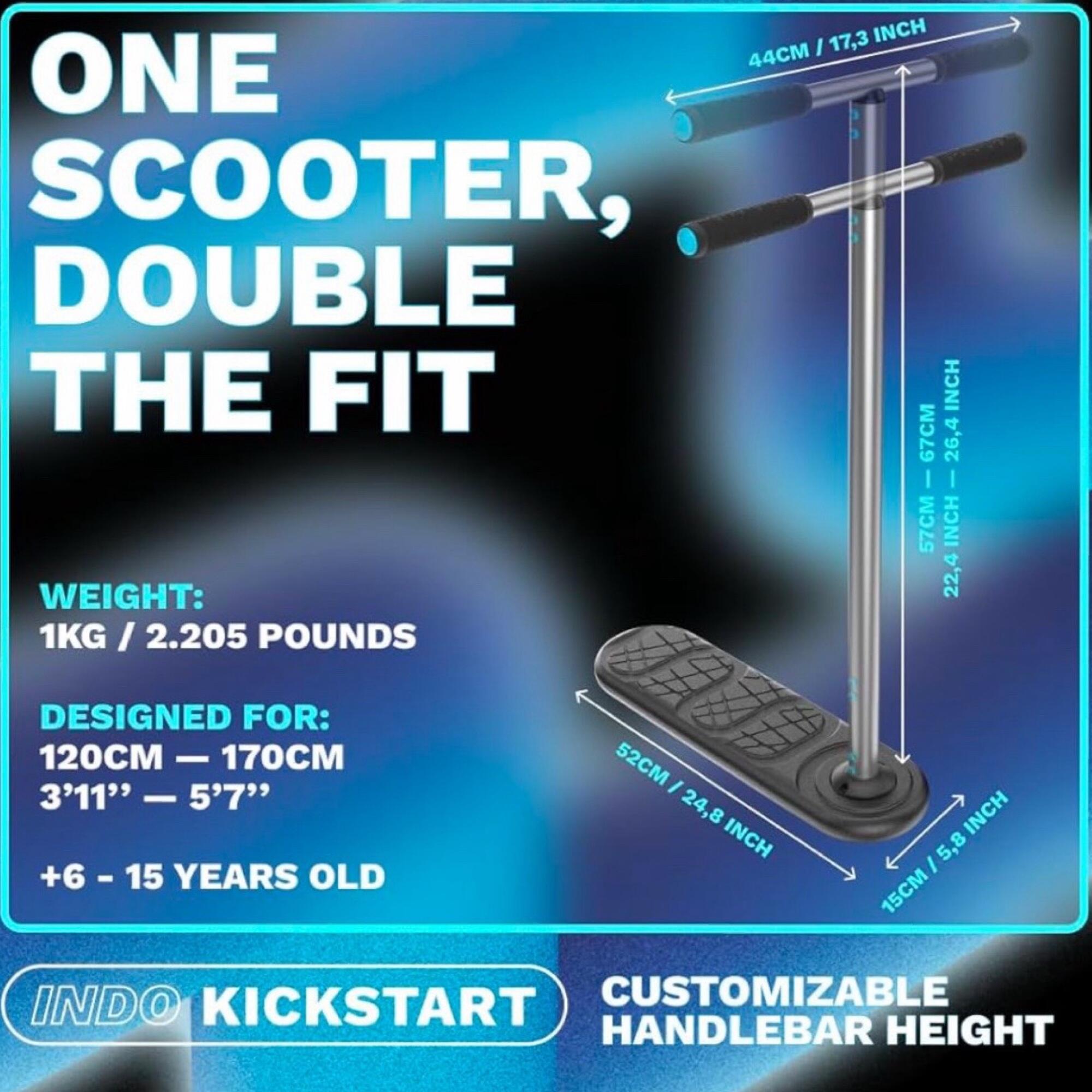 Indo Kickstarter Trampolin Stunt-Scooter Trick Trainer 570-670 H=62-72cm Neon 6/7