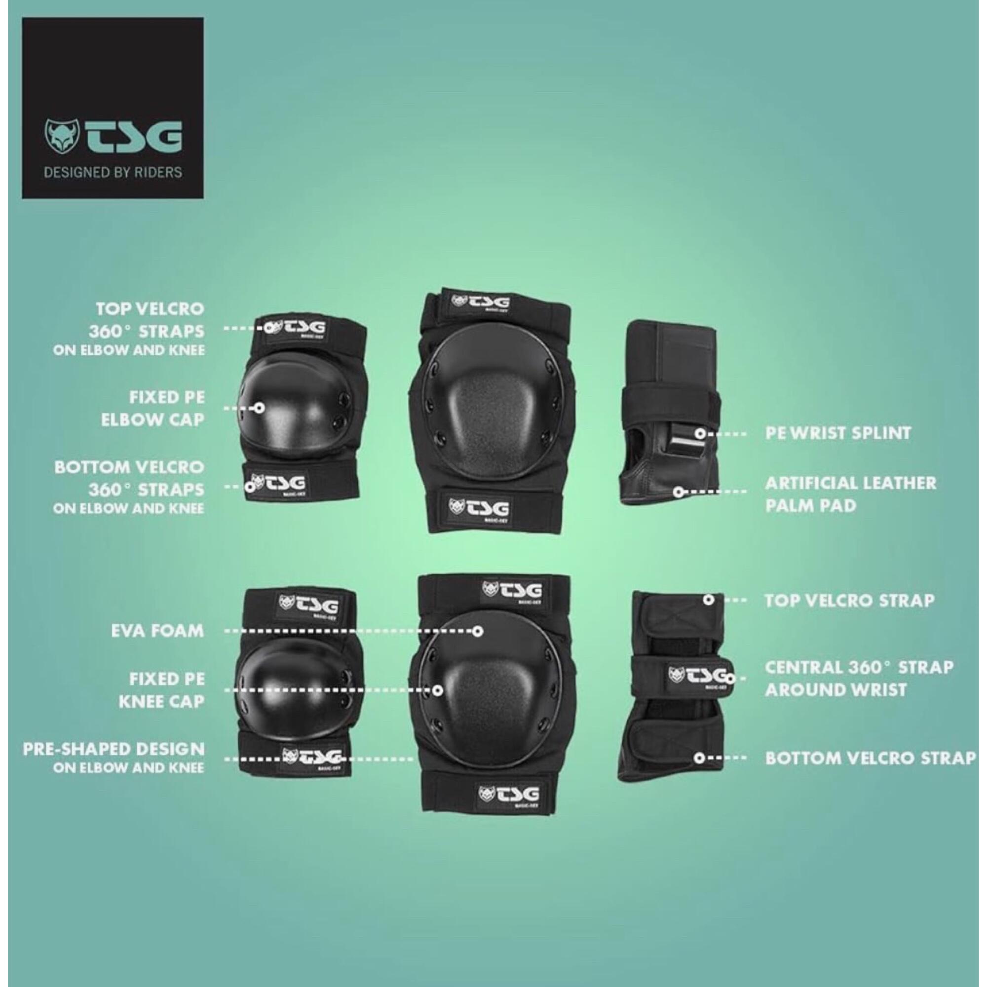 TSG Protection-Set Basic (Knie+Ellenbogen+Handgelenk-Schoner) Gr: M 2/5
