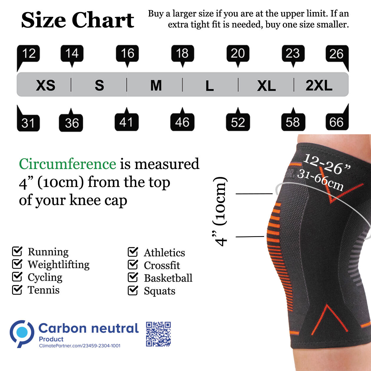 Rodillera deportiva de compresión (x2) para el dolor articular 5/8