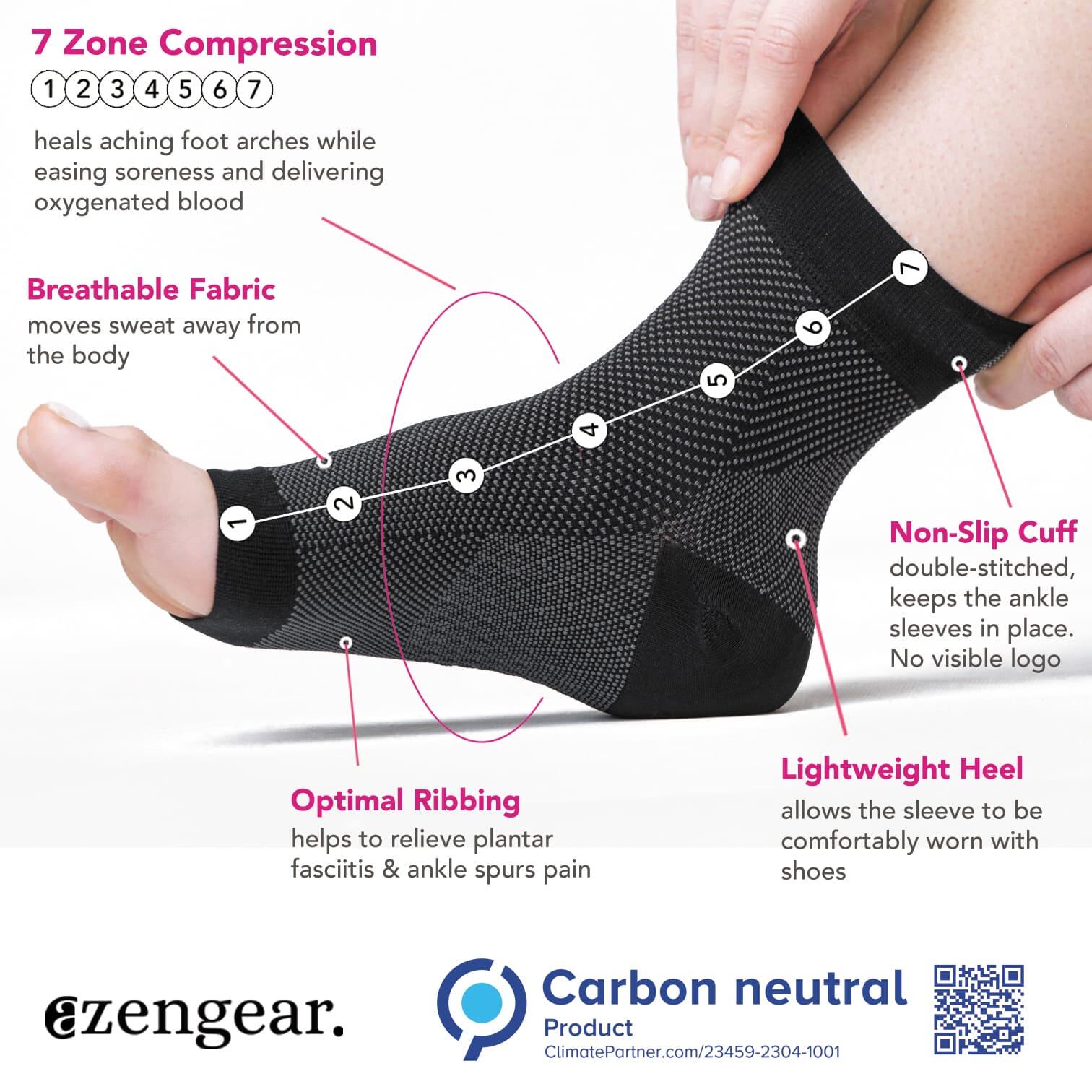 Ankle Foot Support Brace (2 Pairs), Plantar Fasciitis Socks 5/6