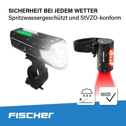 Vélo de ville Fischer set de lumières LED 80 Lux rechargeable