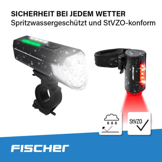 Vélo de ville Fischer set de lumières LED 80 Lux rechargeable