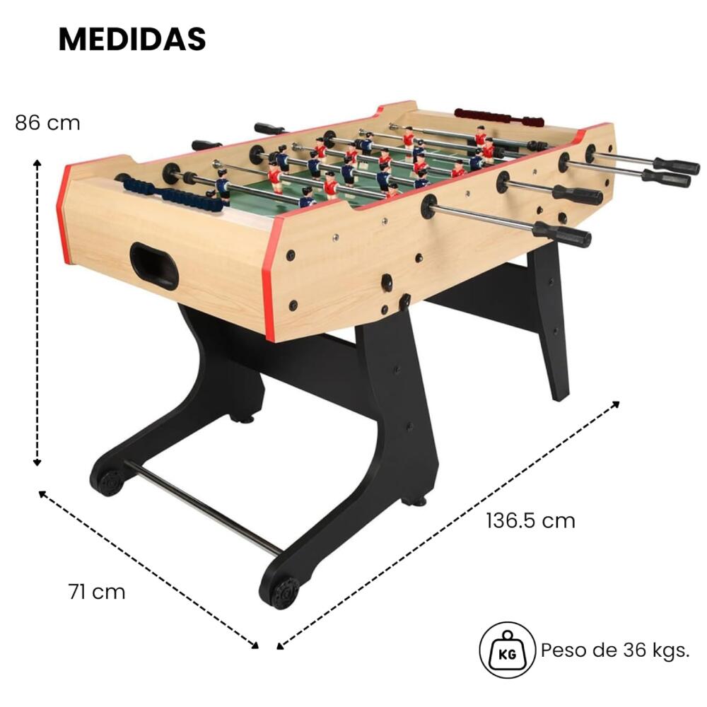 Devessport Futbolín Plegable con Ruedas y Retorno de Bolas 2/7