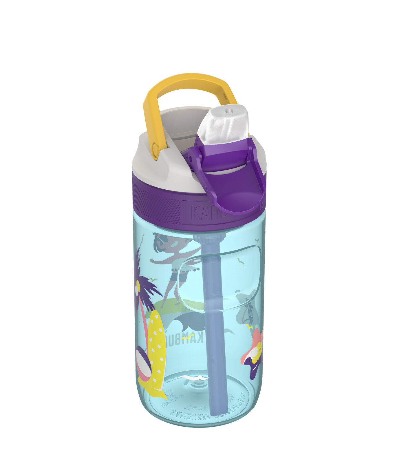 Trinkflasche Kambukka Lagoon 400 ml, Surf Girl, Trinkhalm, auslaufsicher 4/7