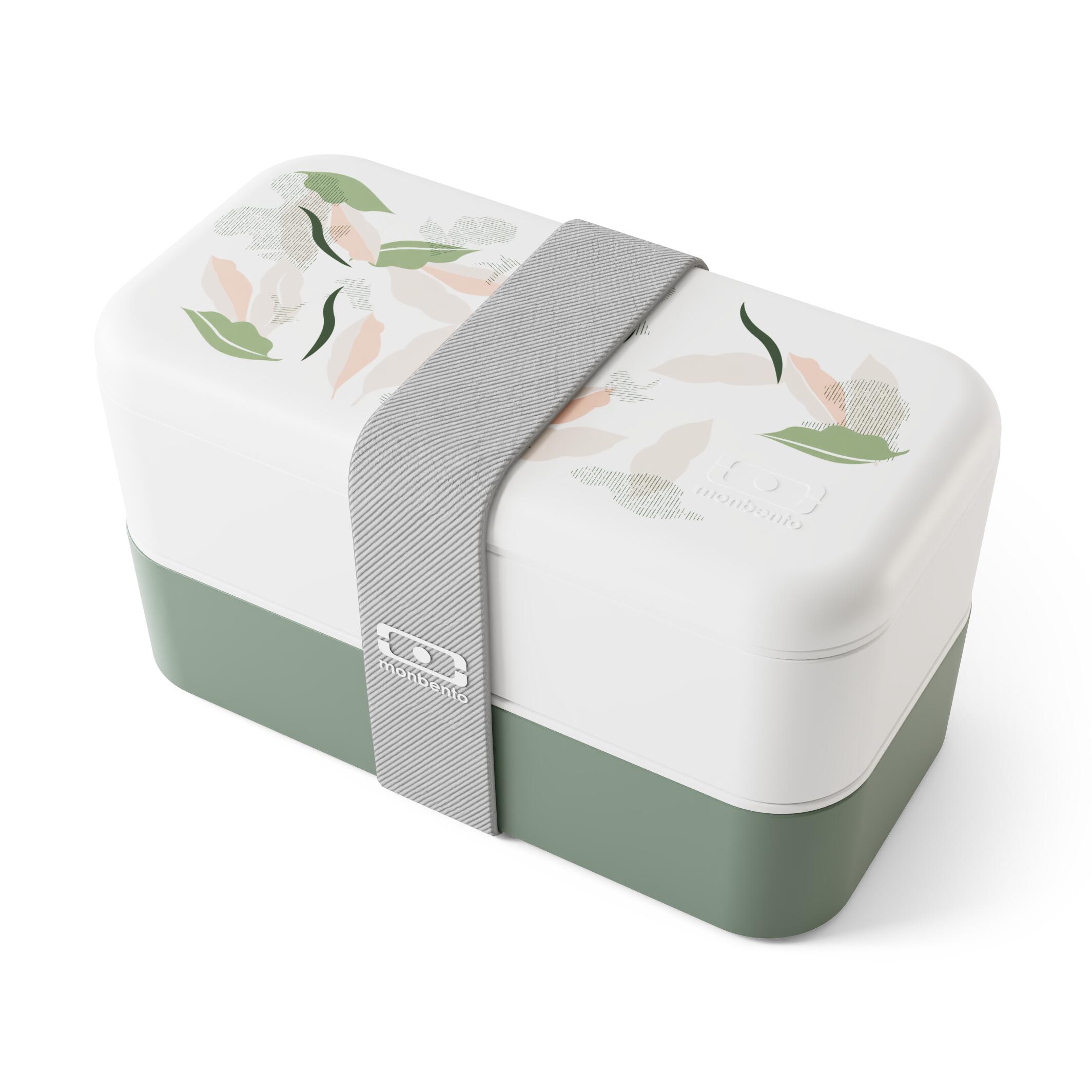 Monbento - Boite Repas 2x500ml - 1l|adulte |bureau, Pique-nique|made In France|original - Lunchbox - Blanc|vert - 1 L - Decathlon