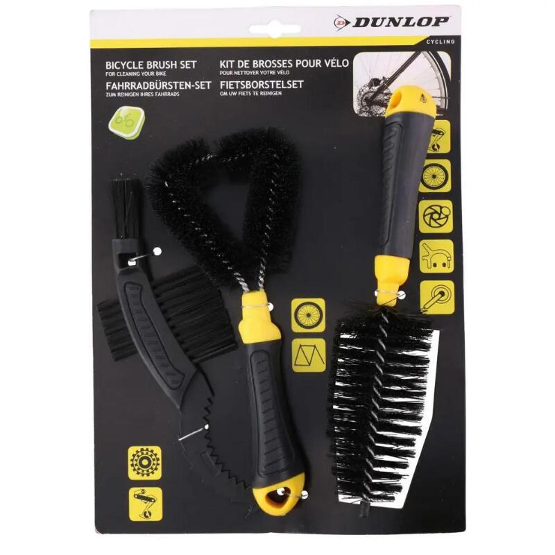 Dunlop 3-teiliges Fahrradbürsten-Set in Gelb und Schwarz 3/5