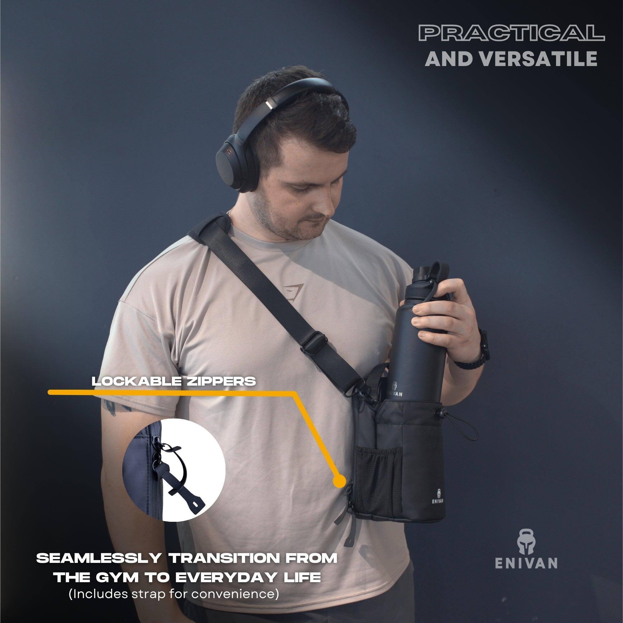 Sac Magnétique Sport, Fitness - Fixation Aimantée, Porte Bouteille, Téléphone 6/8