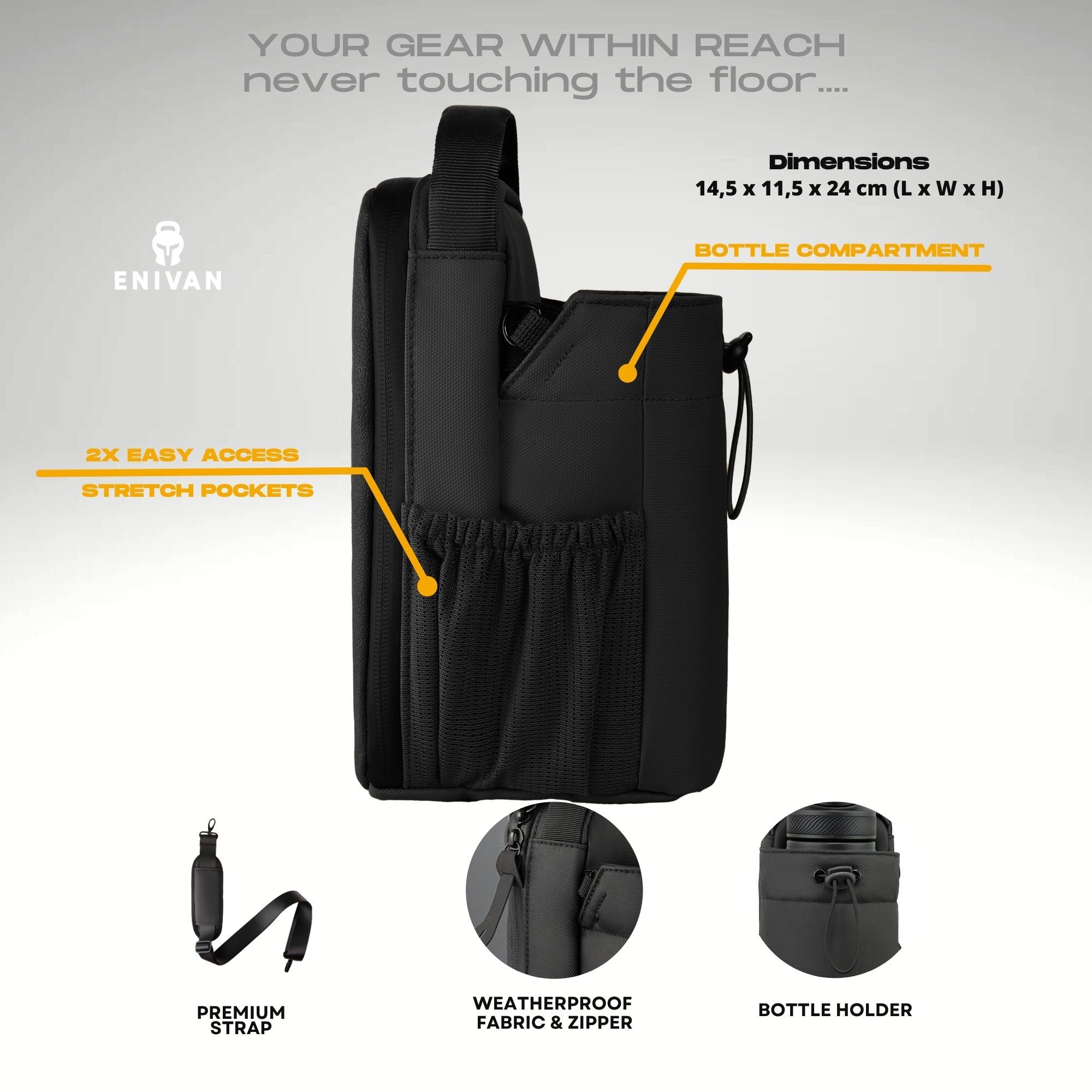 Sac Magnétique Sport, Fitness - Fixation Aimantée, Porte Bouteille, Téléphone 7/8