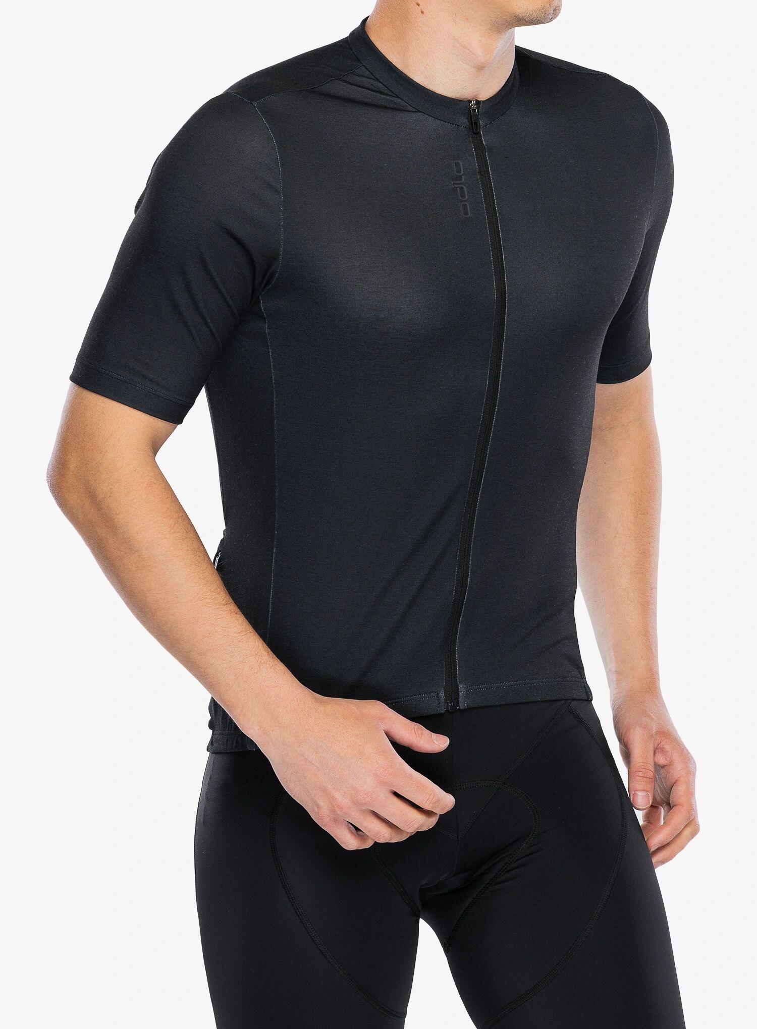 Koszulka kolarska męska Odlo Essential T-Shirt S/U Collar S/S Full Zip 3/7
