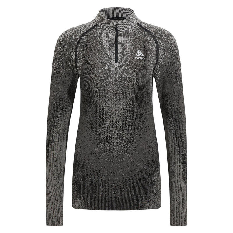 Bluza termoaktywna damska Odlo Blackcomb Eco BL Top Turtle Neck LS Half Zip