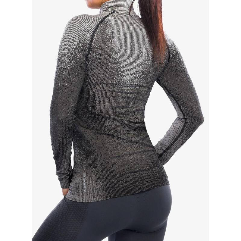 Bluza termoaktywna damska Odlo Blackcomb Eco BL Top Turtle Neck LS Half Zip