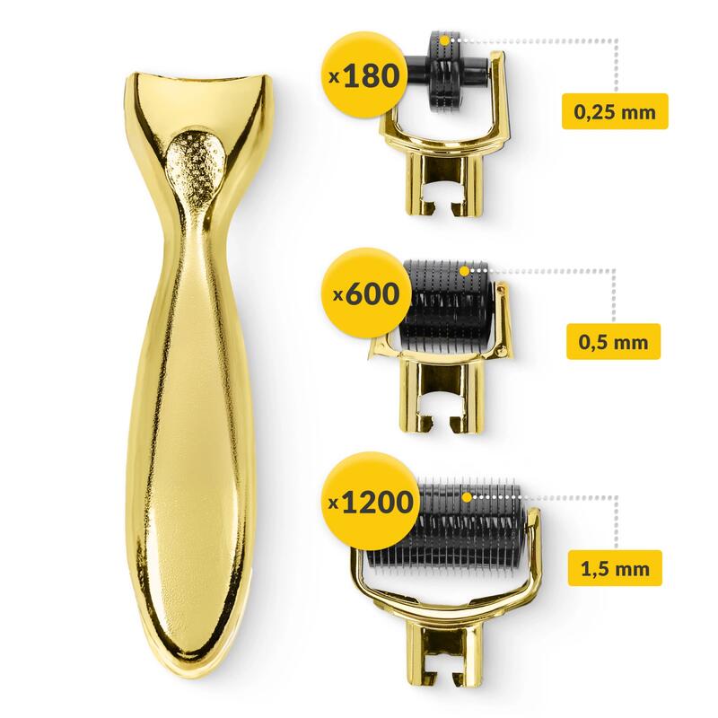 Derma roller 3 în 1 pentru mezoterapie cu microace 4FIZJO