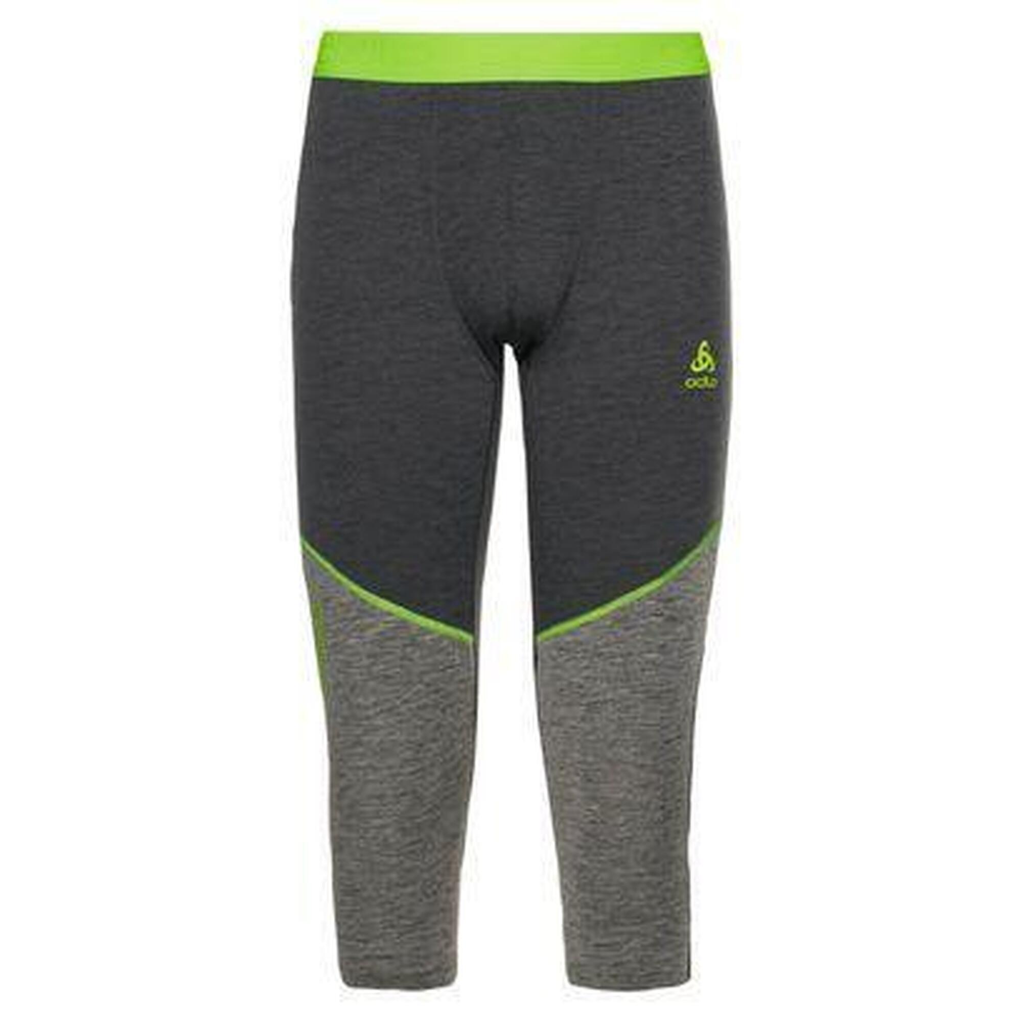 Odlo - Collant 3/4 Odlo Revelstoke Performance Wool Warm 150 Gris / Vert - Pantalons - Gris|vert - 40 M - Decathlon