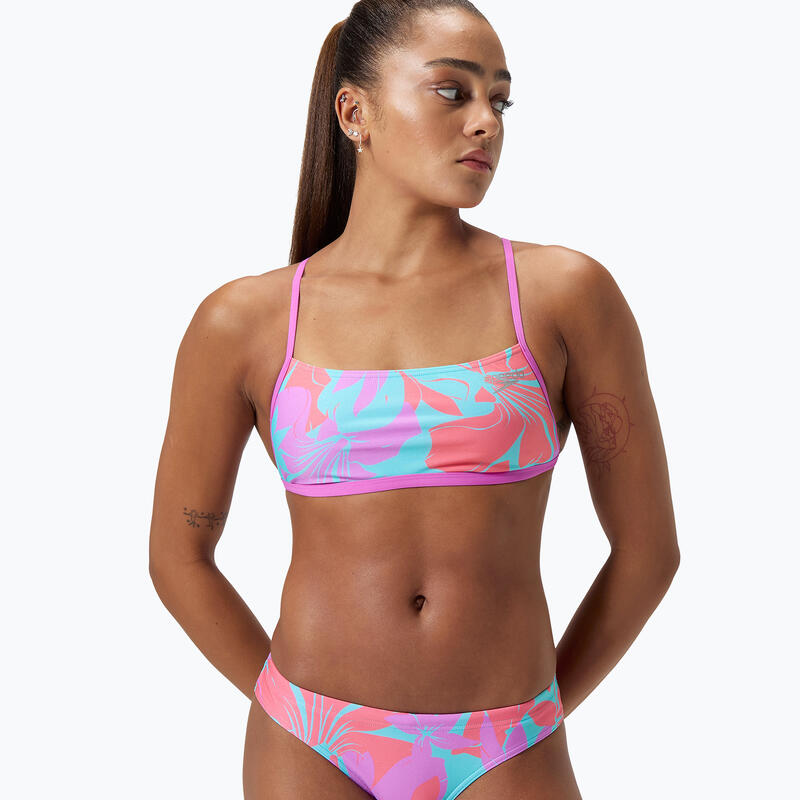 Partea de sus a costumului de baie Speedo Allover Digital Crossback Crop Top