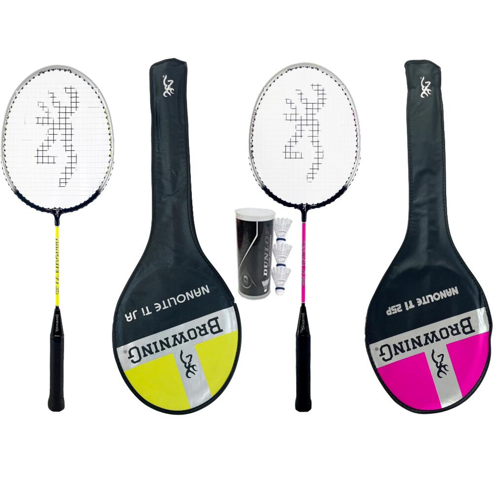 BROWNING Browning Nanolite Ti Junior Badminton Racket Twin Set & Shuttles