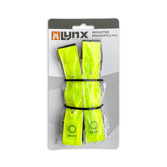 Opaski odblaskowe Lynx 4-LED 2 szt żółte