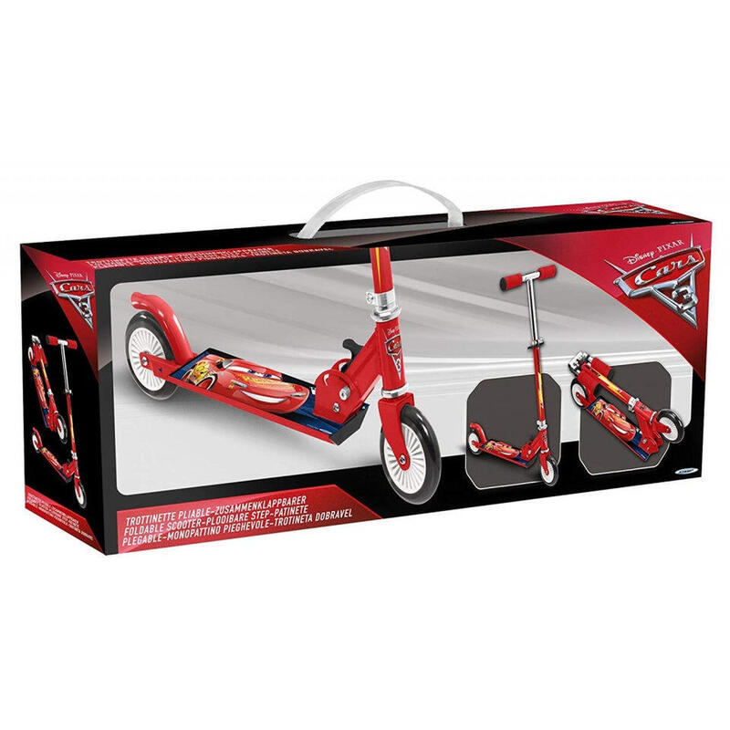 Trotineta pliabila Disney Cars, 2 roti, ghidon reglabil, platforma antiderapanta