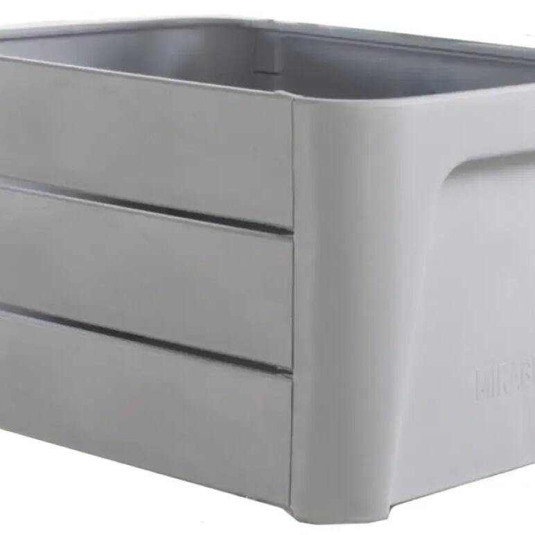 Basil Mirage Klik 'n Krat — 24 L DIY Bike Crate, 38×29×22 cm, Plastic, Grey.