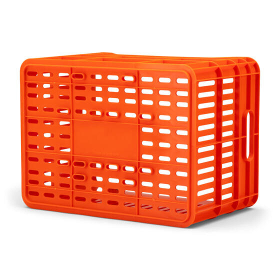 UrbanProof 30L recycled bike crate (RPET) — orange, MIK & AVS compatible. 6/6