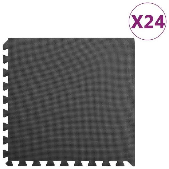 Set de 24 Mattes de Plancher en Mousse EVA Vidaxl - Noires