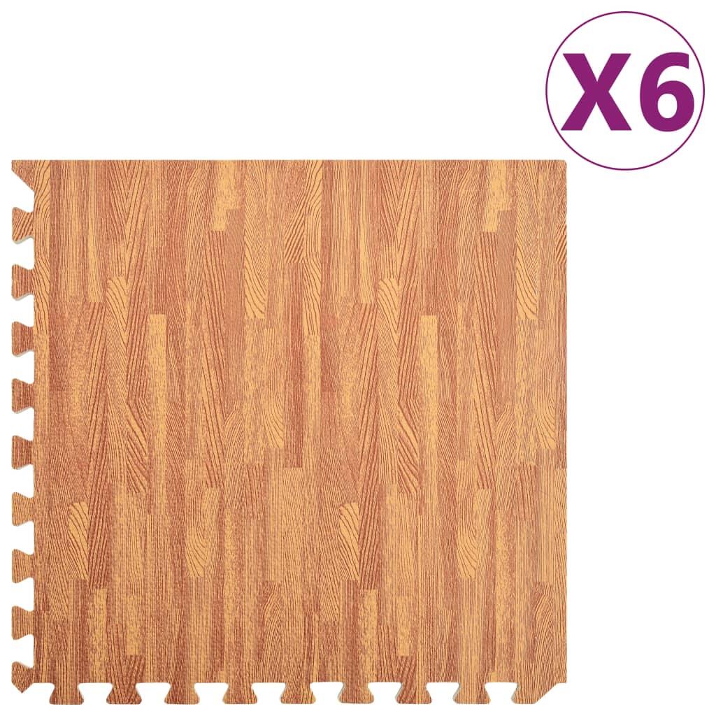 Vidaxl - Vidaxl Tapis De Sol 6 Pièces - Mousse Eva Avec Impression De Grain De Bois - Tapis De Sol (mousse) - Incolore - Decathlon