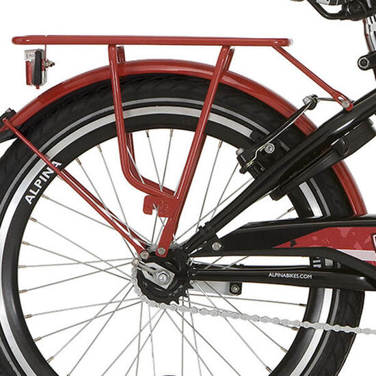 Portapacchi posteriore Alpina Yabber 22 pollici rosso.