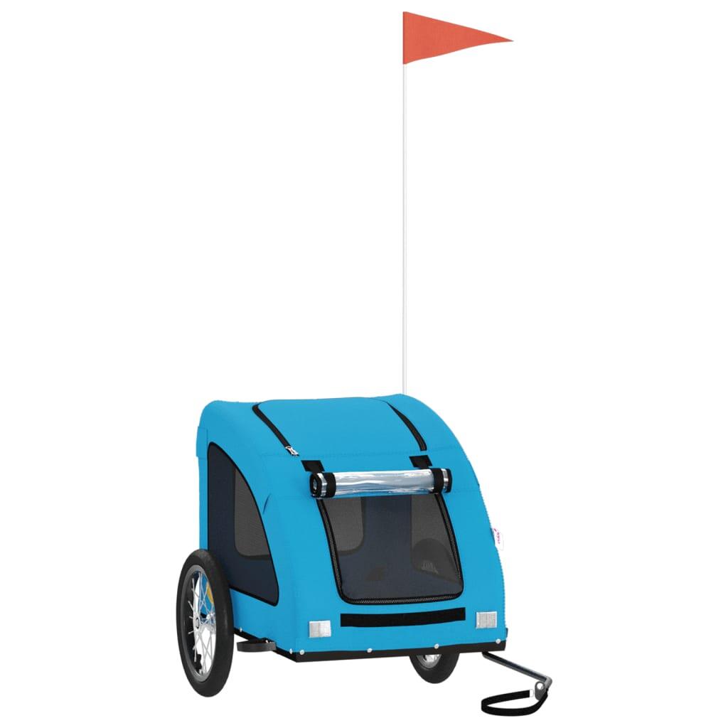 Remorque à vélo pour chiens VidaXL en tissu Oxford et fer bleu 2/4