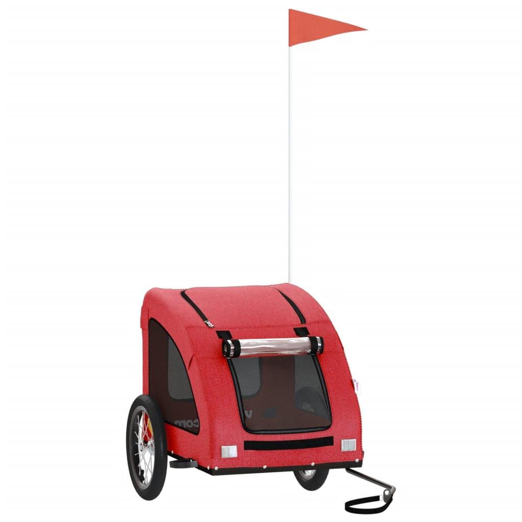 Remolque de bicicleta para perros VidaXL - Oxford Fabric y Hierro Rojo 2/4